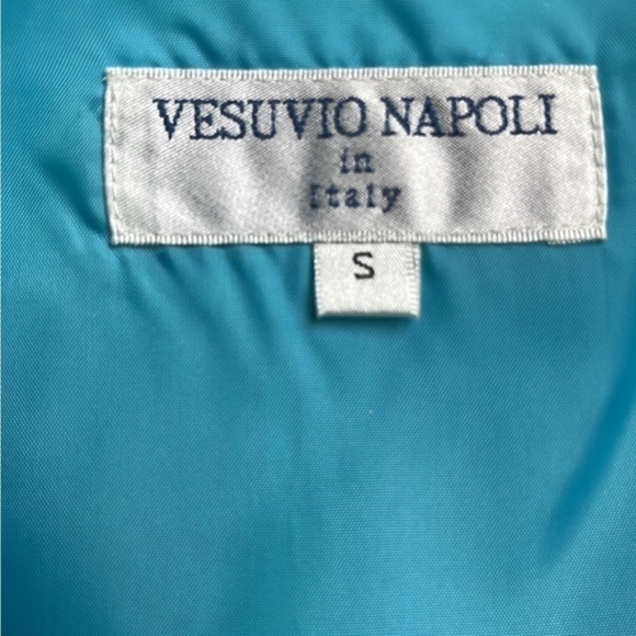 Mens Vesuvio Napoli Italian Design Dress Vest Turquoise Aqua Blue Suit/Tux Small - Picture 9 of 12